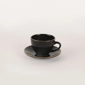 44 részes étkészlet fekete/arany/kőkerámia