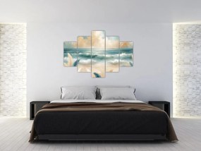 Kép – Festett strand lágy színekben (150x105 cm)