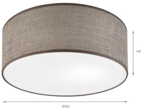 SIRJA mennyezeti lámpatest 1xE27/15W/230V, Ø 35 cm, barna