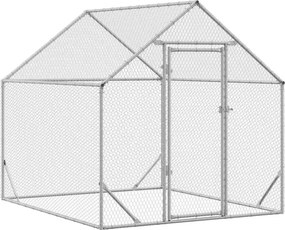 vidaXL Csirkeketrec Ezüst 200x170x177 cm Horganyzott acél