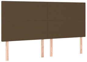 sötétbarna szövet LED-es fejtámla 200x5x118/128 cm