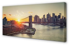 Canvas képek Bridge folyó napkelte 100x50 cm