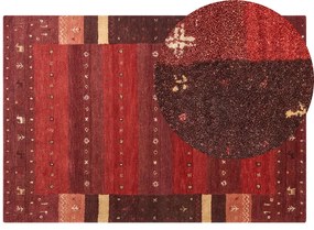Piros gabbeh gyapjúszőnyeg 140 x 200 cm SINANLI Beliani