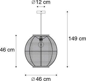 Keleti függőlámpa barna 46 cm - Rob