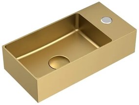 Wallhung washbasin SAT Aurum 36x18 cm brushed gold SATAUR3618BG