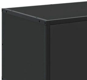 fekete szerelt fa és fém TV-szekrény 100x35x50 cm
