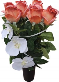 Csokor Kompozíció Prémium Rózsákból! Váza Művirágok Sír Temető