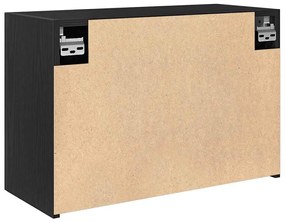fekete szerelt fa fali fürdőszobaszekrény 60x25x40 cm