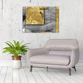 Üveg kép - Arany négyzetek N⁰2 (70x50 cm)