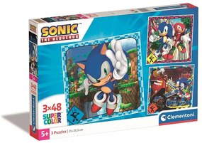 Sonic a sündisznó Doctor Eggman 3x48 db-os puzzle Clementoni
