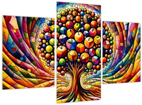 Kép – Színes fa almákkal (90x60 cm)