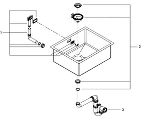 GROHE 31726SD0 - K700 konyhai mosogató, 550 × 450 mm, rozsdamentes acél