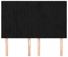 4 db fekete bársony fejtámla 72 x 5 x 78/88 cm