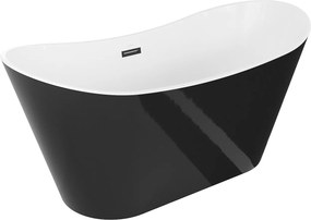 Luxury Montana szabadon álló fürdökád akril  150 x 72 cm, fehér/fekete,  leeresztö   fekete - 52011507575-B Térben álló kád