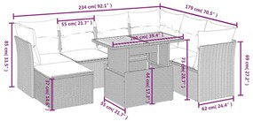 8-részes szürke polyrattan kerti ülőgarnitúra párnákkal