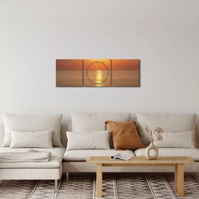 Kép - Naplemente az óceán felett (órával) (90x30 cm)