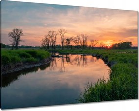 Vászonkép 100x70 Folyó rét