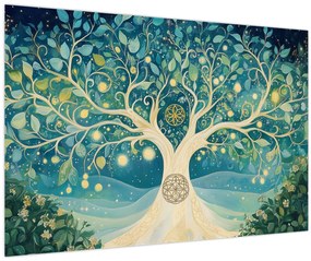 Kép – Mágikus fa spirálokkal (90x60 cm)