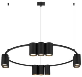 Csillár zsinóron GENESIS 10xGU10/8W/230V fekete