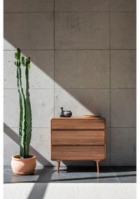 Barna diófa komód 90x90x45 cm Fawn – Gazzda