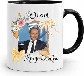 Donald Tusk Fekete Bögre Platform Ajándék fényképes nyomtatással