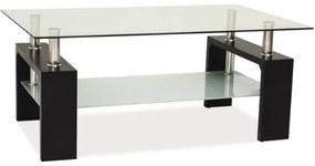 Lisa Basic II dohányzóasztal, átlátszó / wenge