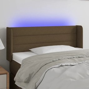sötétbarna szövet LED-es fejtámla 83 x 16 x 78/88 cm