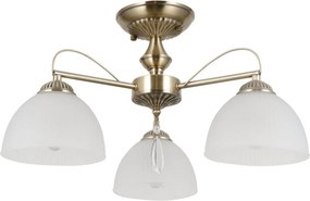 ITALUX PND-40623-3-AB MORETI Mennyezeti Csillár Antik Sárgaréz, Fehér, Opál E27 IP20
