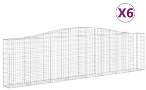 6 db íves horganyzott vas gabion kosár 400x30x100/120 cm