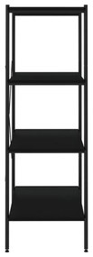 fekete 4 szintes polcrendszer 80 x 40 x 130 cm