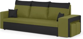 NEVADA Háromszemélyes kinyitható kanapé Zöld/fekete