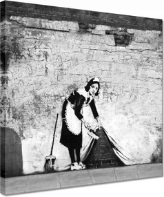 Vászonkép 30x30 Banksy Szobalány Grafiti
