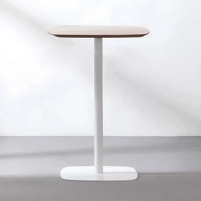 Bárasztal, tölgy/fehér, MDF/fém, átmérő 60 cm, HARLOV