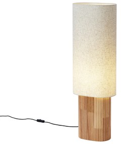 Japandi állólámpa fa, vászonernyővel 90cm - Lamel