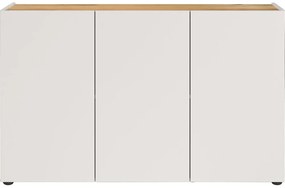 Krémszínű szekrény tölgyfa dekorral 120x76x34 cm Adrano – Germania