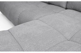 Kihúzható, kárpitozott L-alakú sarokülőgarnitúra ALMADA, jobb oldali, szürke