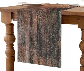 Asztalterítő lenvászon abrosz vintage dekoráció barna 33 x 183 cm