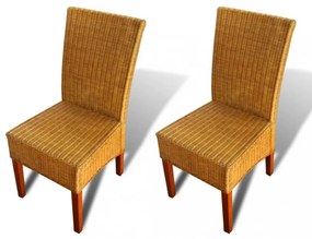 vidaXL 2 db barna természetes rattan étkezőszék