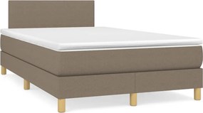 vidaXL tópszínű szövet rugós ágy matraccal 120 x 200 cm