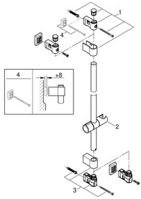 GROHE 269612431 - VITALIO UNIVERSAL 900 mm zuhanyrúd, fekete
