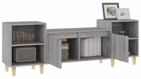 szürke sonoma színű szerelt fa TV-szekrény 160x35x55 cm