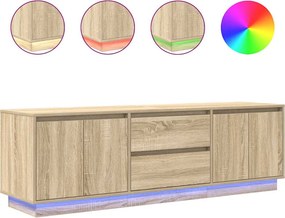 vidaXL sonoma-tölgy színű TV-szekrény LED-lámpákkal 160,5x41x50 cm