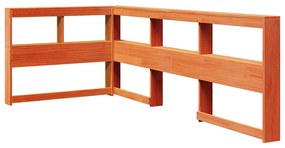 Könyvespolc fejtámla L-alakú viaszbarna 100 cm tömör fa fenyőfa