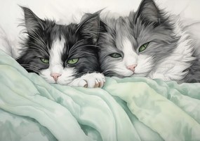 Poszter 42x29,7cm Két nyugodt cica