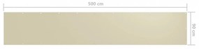 krémszínű oxford-szövet erkélynapellenző 90 x 500 cm