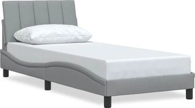 vidaXL világosszürke szövet ágykeret matrac nélkül Hanko 90x190 cm