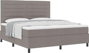 vidaXL Boxrugós ágy matracmal fejtámlával Tópszínű 180 x 200 cm szövet