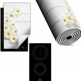 Indukciós Védőszőnyeg Konyhapult 30x52 fehér fa