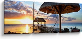 Kép - Naplemente Mauritiuson (órával) (90x30 cm)