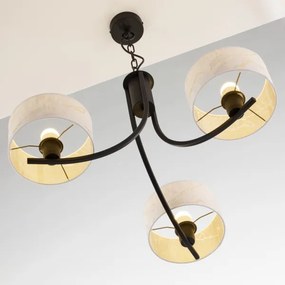 Jupiter 2103 - ARTHUR láncos csillár 3xE27/15W/230V fehér/fekete/márvány dekor